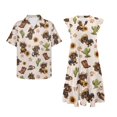 thumbnail image 4 of Uorisanigo Pink Heart Matching Couple Outfits Cactus Sunflower Short Sleeve Shirt for Men Hawaiian Shirts and Women's V-neck Dress A-Line Summer Beach Dresses Size S, 4 of 7