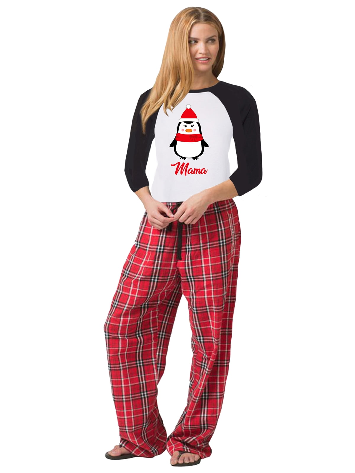 Matching Family Christmas Pajamas Women's Winter Penguin 2Piece Pajama Walmart Christmas Pjs