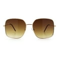 thumbnail image 4 of Womens Curved Concave Face Rectangle Oversized Metal Rim Sunglasses Gold - Brown, 4 of 7