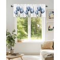 thumbnail image 5 of Valance Curtains for Windows Abstract Flowers Kitchen Curtians Window Treatment Blue Tulips Topper Curtain Rod Pocket Valances for Kitchen Bathroom Living Room 42x18in, 5 of 9