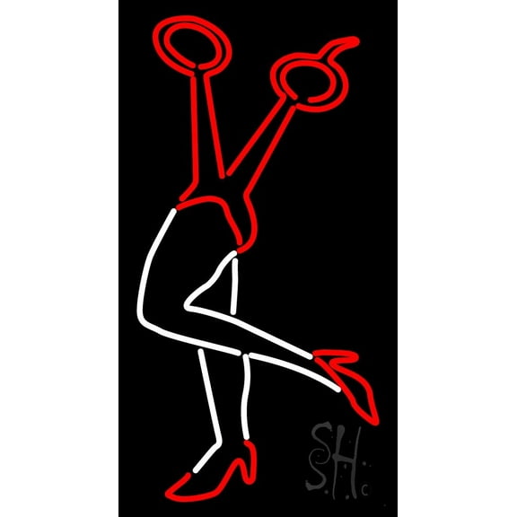 Scissor Logo LED Neon Sign 24 x 13 - inches, Black Square Cut Acrylic Backing, with Dimmer - Bright and Premium built indoor LED Neon Sign for Defence Force.