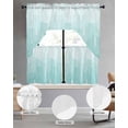 thumbnail image 2 of Blue Ombre Swag Kitchen Curtains Sets for Windows 24 Inch Length, Farmhouse Stripes Modern Abstract Art Short Window Curtain Panels Swags Valances and Tiers 3 Piece Set for Cafe/Dining Room, 2 of 5
