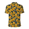 thumbnail image 3 of Xecao Sunflowers for Mens' Casual Short Sleeve Button-Down Polo Shirts for a Classic Golf Look, 3 of 9