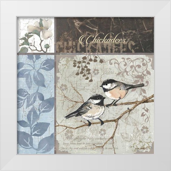 Phillips, Anita 12x12 White Modern Wood Framed Museum Art Print Titled - Chickadee Sampler II