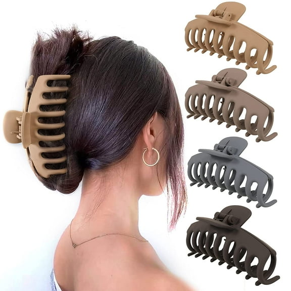 Big Hair Claw Clips for Women Large Claw Clips for Thick Hair Strong Hold 4.3 Inch Claw Clip Matte Hair Clips Hair Styling Accessories for Women