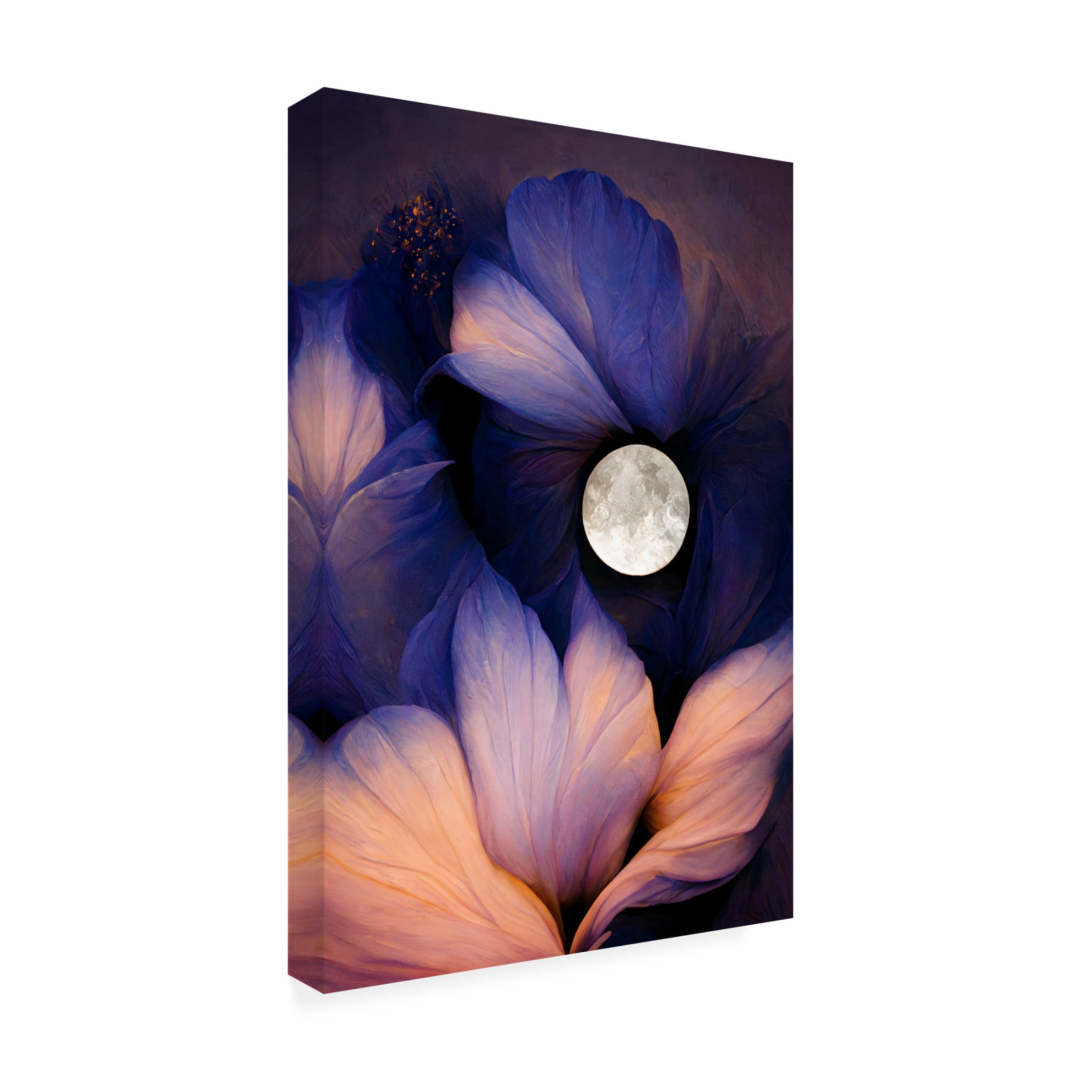 Canvas Wall Art - Treechild 'The Moon Flowers' Wall Art for Living Room, Bedroom, or Office D?cor by Trademark Fine Art - 30 x 47 Inches