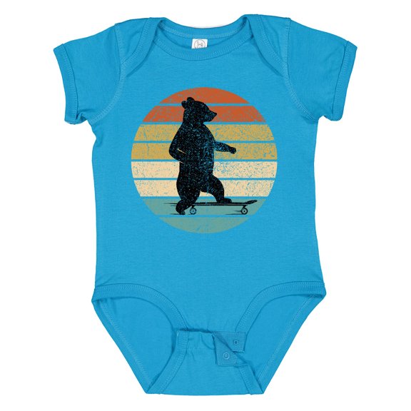 Inktastic Skateboard Bear Retro Sunset Boys or Girls Baby Bodysuit