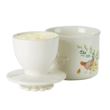 Paula Deens Kitchen - Paula Deen Dinnerware Ceramic Butter Holder, Garden Rooster