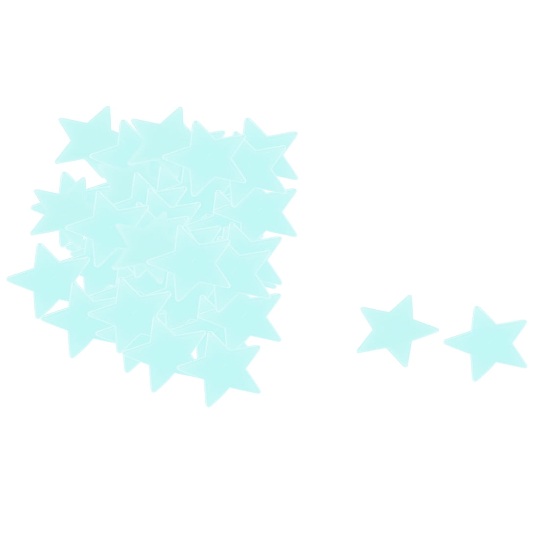 Room PVC Star Shaped Removable Glow in the Dark Decor Wall Sticker Cyan 50pcs