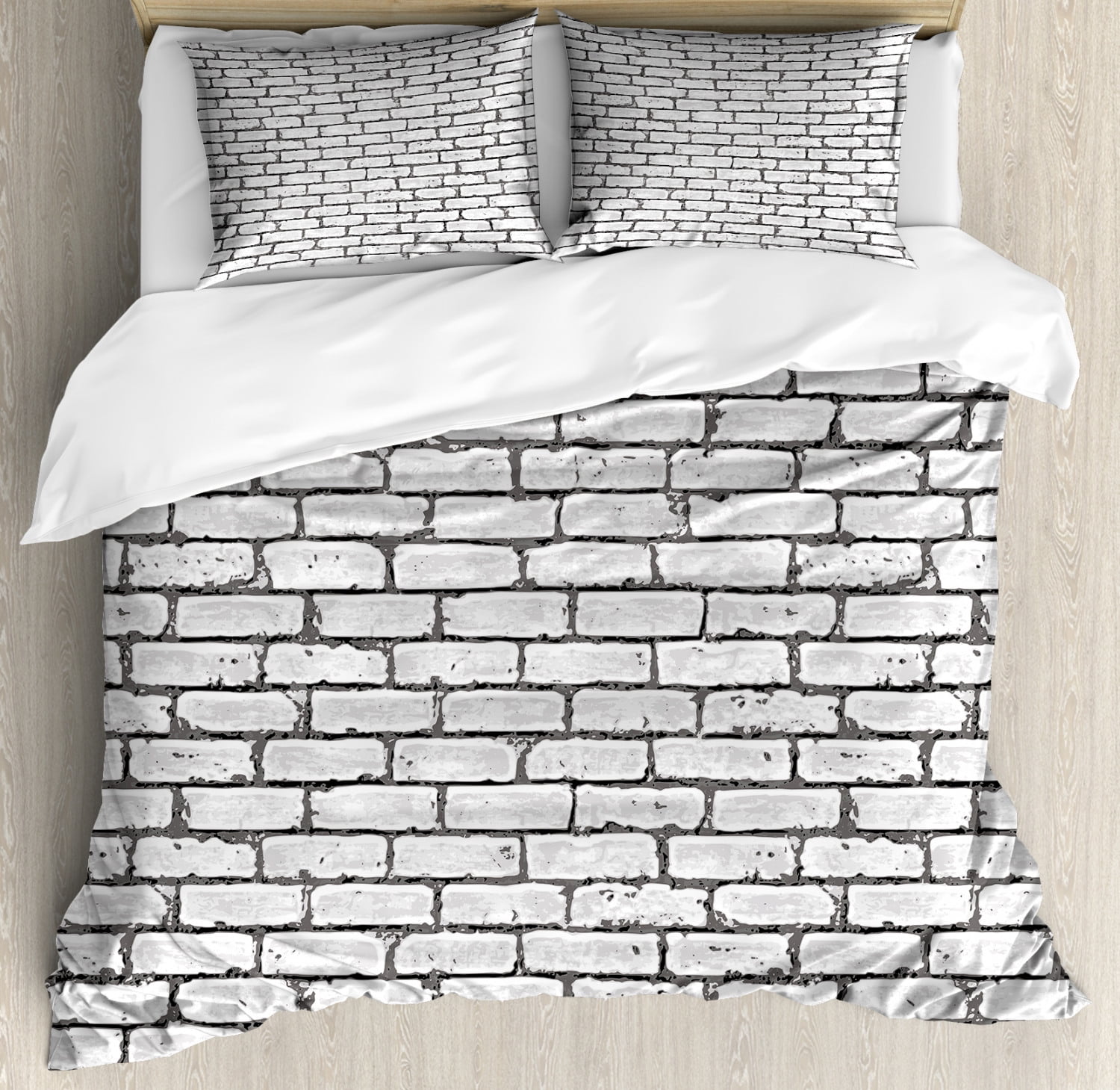 grey brick duvet cover