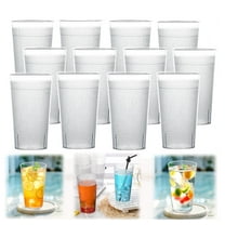 8oz Clear Plastic Restaurant Cups, Restaurant Grade Kids Cups, Reusable Plastic Tumbers, Stackable and Shatterproof Drinking Glasses, Dishwasher-Safe for Party Restaurant Kitchen(12PCS,Clear)