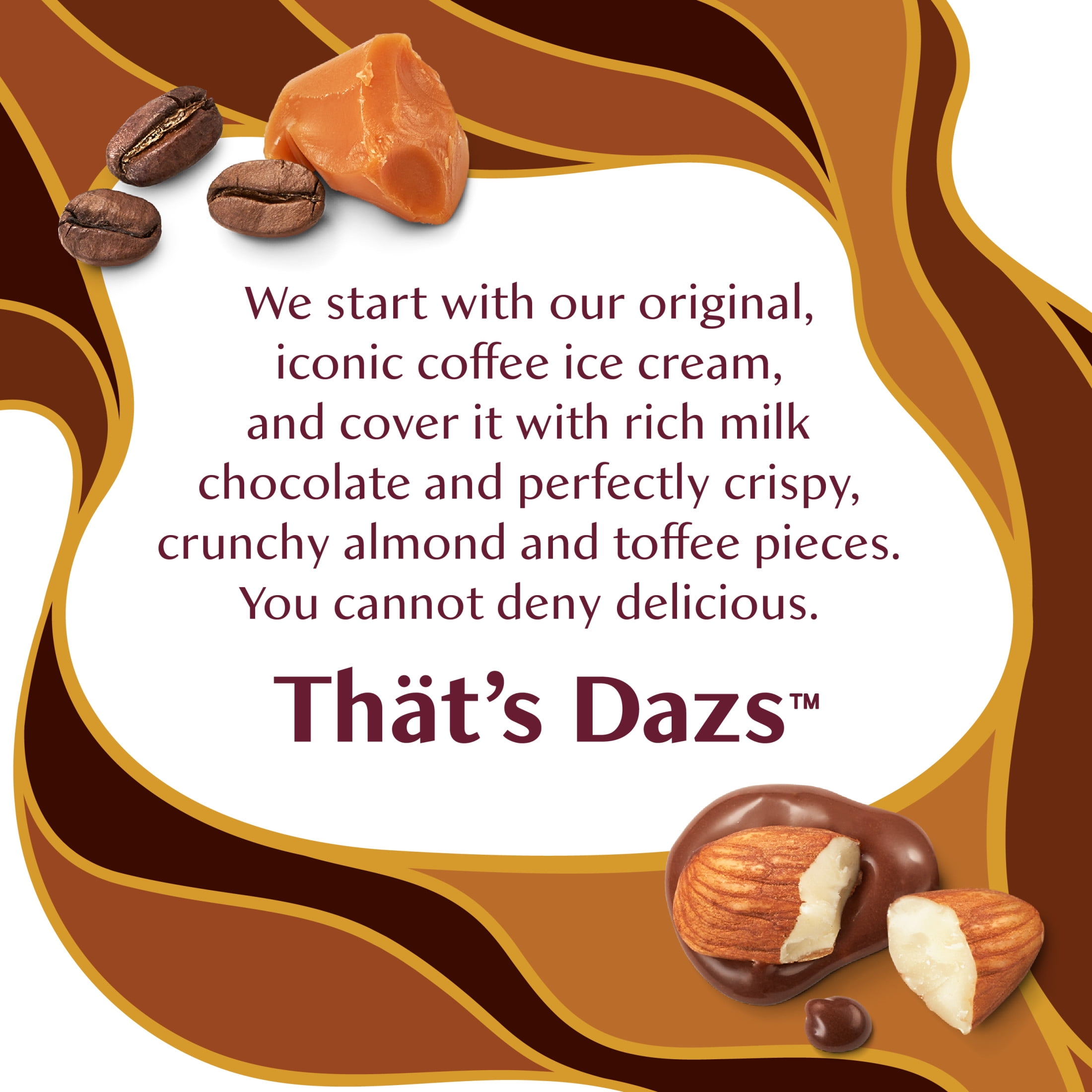 Haagen Dazs Coffee Almond Toffee Crunch Ice Cream Mini Snack Bars, Kosher, 6 Count