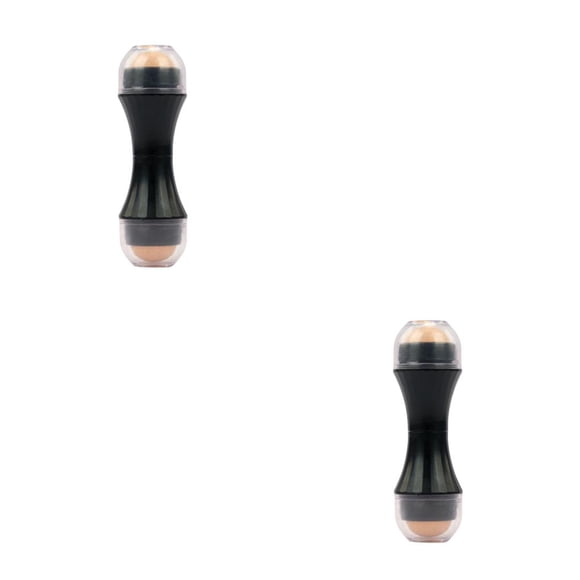 Soidarity Rodillo absorbente de aceite facial maquillaje Manual belleza masaje Rolling Stick removedor de absorción portátil viaje en casa Negro 2Conjunto