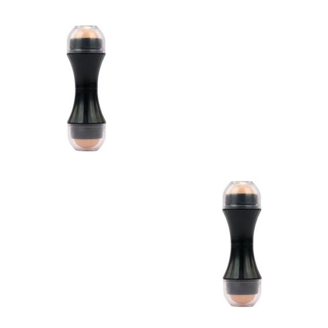 Soidarity Rodillo absorbente de aceite facial maquillaje Manual belleza masaje Rolling Stick removedor de absorción portátil viaje en casa Negro 2Conjunto