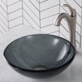 thumbnail image 3 of KRAUS Round Clear Black Glass Vessel Bathroom Sink, 14 inch, 3 of 8