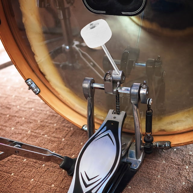 OUNONA 2 Pcs Batteurs de Grosse Caisse Blancs avec Tête en Feutre Poignée en Métal Durable pour Instruments de Percussion