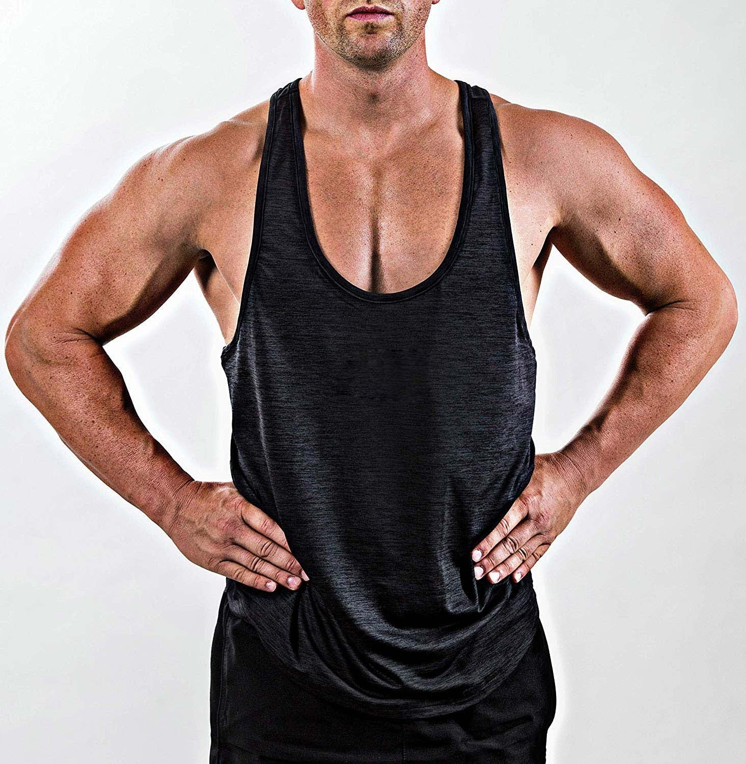 Men Gym Singlet Training Bodybuilding Tank Top Vest Sleeveless Fitness ...