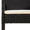 thumbnail image 3 of vidaXL 7 Piece Garden Dining Set with Cushions Black Poly Rattan, 3 of 5