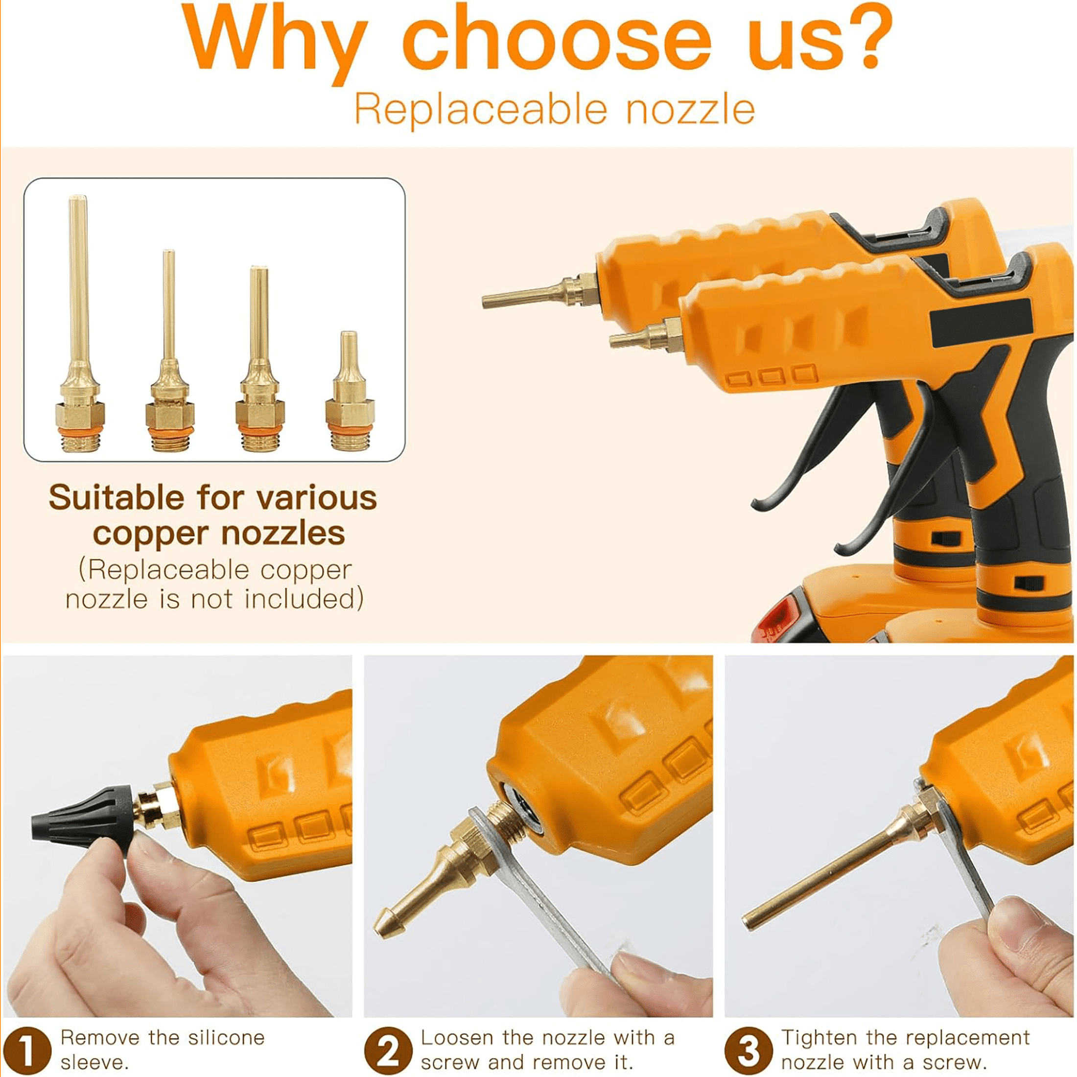 100 Watt Cordless Hot Glue Gun, Handheld Portable for DIY Crafts, Glueing Glass, Plastic Wood, Quick Home School Repairs, Not Included Battery
