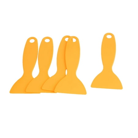 - 5PCS Car Window Glass Sun Visor Film Tint Bubble Scraper 13cm Long Yellow