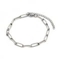 thumbnail image 4 of 10pcs Tarnish Resistant 304 Stainless Steel Paperclip Chain Bracelet for Men Women Stainless Steel color 7-1/8 inch(18cm) Link: 12x4x1mm, 4 of 5