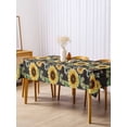 thumbnail image 3 of Yellow Sunflowers Rectangle Tablecloth, Summer Botanical Elegant Pastoral Bees Waterproof & StainResistant Tablecloth, Washable Oil-proof Table Cover for Dining/Party/Wedding/Camping/Buffet 54x108 In, 3 of 9