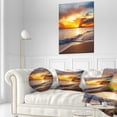 thumbnail image 3 of Designart Yellow Sunset Through Dark Clouds - Seashore Throw Pillow - 12x20, 3 of 5