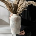 thumbnail image 4 of Ceramic Flower Vase, Tall Vase for Centerpieces, Large Decorative Terracotta Vases, Farmhouse Rustic Vases for Home Decor, Living Room, Table, Neutral, 4 of 9