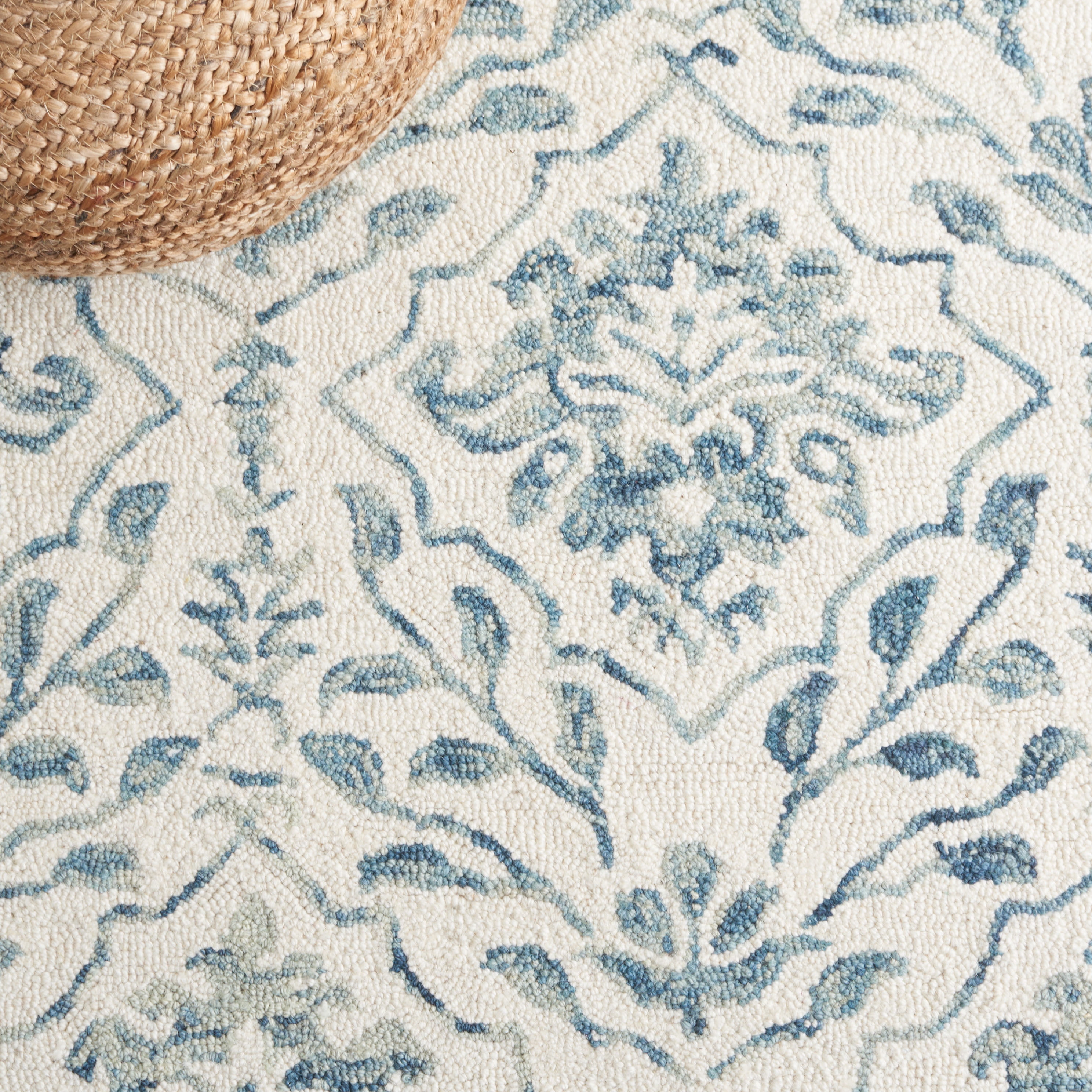 Safavieh Dip Dye Beranadette Floral Wool Runner Rug, Blue/Ivory, 2'3" x 8'