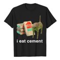 thumbnail image 1 of Hauts à Col Rond Imprimés en Anglais "I Eat Ciment" pour Femmes, Chemises Décontractées d'Été, Col en V, Manches Longues, Lot de Hauts à Col Roulé, 1 of 2