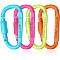 4 Pack Carabiner Clip, 3 inch Aluminum D-Ring Shape Locking Carabiners, Snap Hook Sport Accessories for Outdoor Camping Hiking