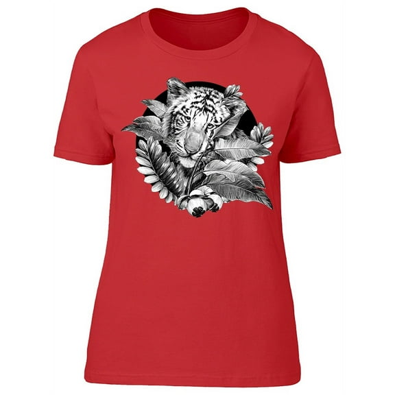 Tiger Tropical Plants T-Shirt Women -Image by Shutterstock, Female x-Large