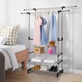 thumbnail image 3 of Zimtown 3-Tier Layer Clothing Dry Double Rack Hanger Shelving Wire Shelf Dress Portable, 3 of 20