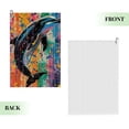 thumbnail image 2 of ONETECH Colorful Paint Splatters Microfiber Premium Golf Towel 24x16in 2PC, 2 of 7