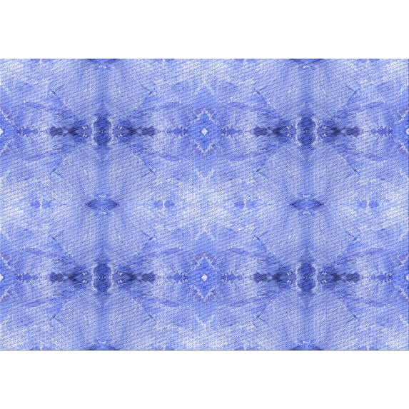 Ahgly Company Indoor Rectangle Patterned Light Slate Blue Area Rugs, 3' x 5'