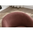 thumbnail image 4 of Swivel Barrel Chair, Modern Teddy Fabric Upholstered Accent Chair Armchair Lounge Chair with Metal Base, Comfy Single Sofa Chair with 360 Degree Swiveling for Living Room/Bedroom, Dark Red, 4 of 9