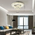 thumbnail image 6 of Modern Round Crystal Chandelier Dimmable Ceiling Light LED Fixtures w/ Remote, 6 of 24