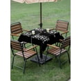 thumbnail image 4 of Outdoor Tablecloth with Umbrella Hole for Patio/Picnic/Party/Camping, Laundry Waterproof Table Cloth Square Cover Washable, Funny Wash Dry Fold Minimalist Text Black (60"x 60"), 4 of 8