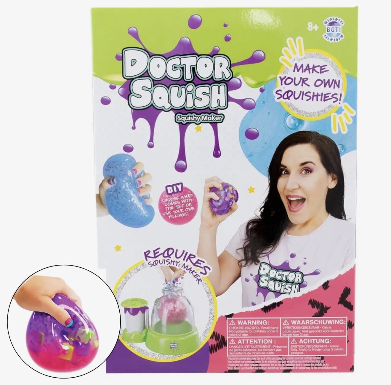 Doctor Squish Squishy Maker Glow in the Dark Stress Ball Kit w/ Everything to Make 6 Squishies