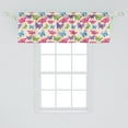 thumbnail image 2 of Ambesonne Cartoon Window Valance, Butterflies on Wavy Lines, 54" X 18", Multicolor, 2 of 3