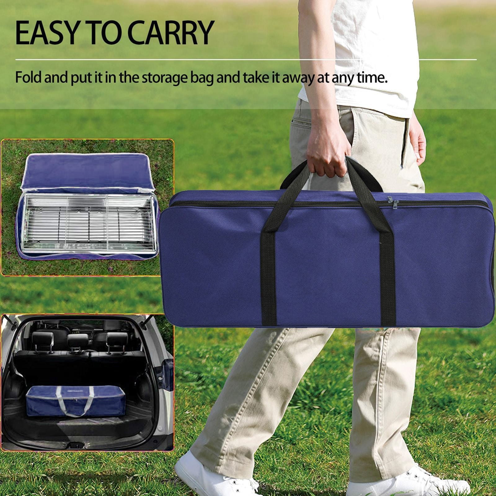 Portable BBQ Tool Storage Bag,24” Foldable Weekender Bag, Lightweight Travel Bag for Overnight Camping, Storage, Water Resistant Duffel Holdall Bag for Camping Picnic Trip