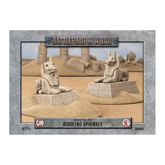 Battlefield In A Box: Forgotten City Riddling Sphinxes (BB904) - Includes 2 Pre-Painted Sphinxes, 35mm Terrain, Gale Force Nine, Tabletop Ready Scenery, Roleplaying Game Terrain, RPG Accessories