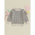thumbnail image 2 of Bagilaanoe Toddler Baby Girl Boy Knitted Sweater Long Sleeve Striped Pullover 3M 6M 12M 24M 3T Kids Warm Jumpers Tops Fall Loose Knitwear, 2 of 8