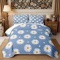thumbnail image 2 of Manfei Floral Daisy Quilt King 3 Pieces,Polka Dots King Coverlet Set,1 Bedspread and 2 Pillowcases, 2 of 7