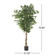 thumbnail image 5 of Harney 6' x 2.5' Artificial Tabletop Ficus Tree, Green, 5 of 5
