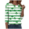 thumbnail image 5 of UngA Womens St Patricks Day Shirt Plus Size 2026 3/4 Sleeve T Shirts Lucky Shamrock Clover Tops Casual Loose Irish Blouses,Size XL, 5 of 8