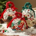 thumbnail image 3 of Reusable Velvet Santa Drawstring Bag for Holiday Candy and Festive Party Decorations, 3 of 5