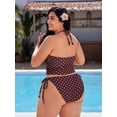 thumbnail image 2 of Top-kevin Womens Plus Size Polka Dot Bikini High Waisted Swimsuits Two Piece Bathing Suits Tummy Control Swimwear, 2 of 5