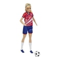 thumbnail image 5 of Barbie Soccer Doll, Blonde Ponytail, #9 Uniform, Soccer Ball, Cleats, Socks, 3 & Up, 5 of 9