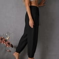 thumbnail image 6 of BUIGTTKLOP Cotton Linen Joggers for Women Tapered Leg Summer Casual Drawstring Elastic Waist Lightweight Jogger Pants, 6 of 6